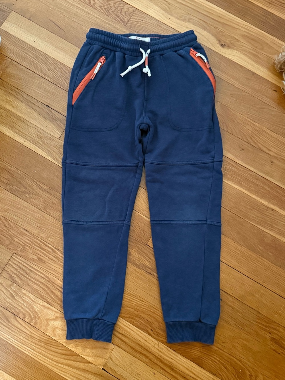 Mini Boden 8-9Y Navy Warrior Knee Joggers w/Zippered Pockets
